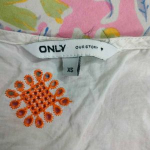 Embroidered White Top