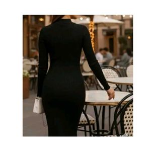 Elegant Black Midi Dress