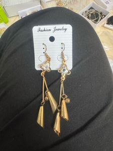 Fashionable Gold Dangle Earrings