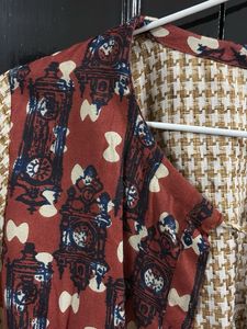 New Boho Print Tie-Front Jacket