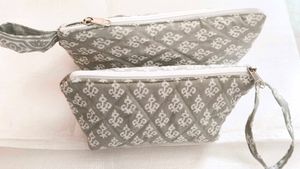 Handcrafted Quilted Fabric Pouch – Set of 2