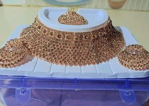 Gorgeous Gems Brass Rose Gold Jewellery Set