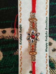Flower Diamond Work Rakhi