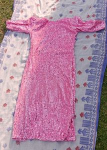 Shimmer Pink Bodycon Dress