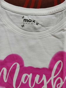 Girls White 'Maybe' Long Sleeve Top