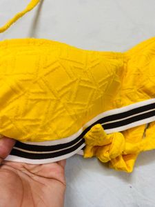 Yellow Strapless Bra Top