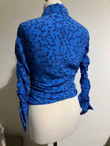 ZARA shirt with gathered sleeves