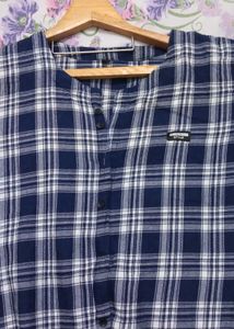 Blue Plaid Shirt Dress