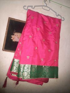 Pink Embroidered Saree