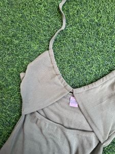beautiful and sexy olive green colour dress