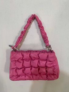 Pink Ruched Handle Bag