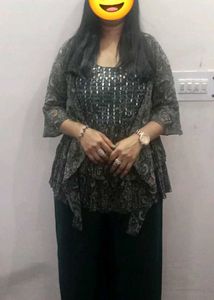 Party Wear Peplum Top And Bottom Set