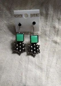 Green & Silver Fashion Earrings