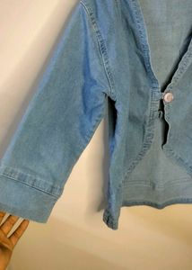 Denim Cropped Cardigan