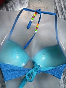 Textured Blue Bikini Top 💚