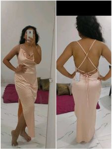 Satin Lace Up Dress
