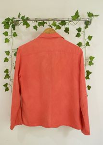Coral Jacquard Button-Down Shirt