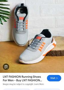 Gray &amp; Orange Striped Sneakers