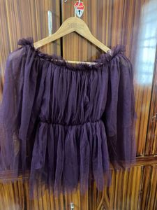 Purple Off-Shoulder Top