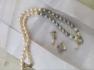 Real Pearl Necklace With Earrings For Any Occasion