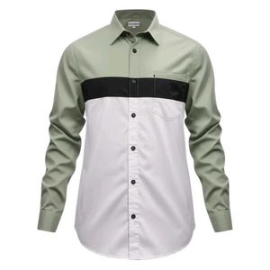Color Block Button-Down Shirt