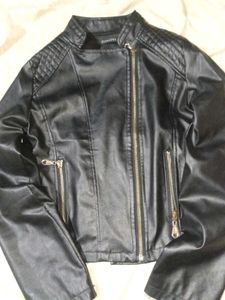 Black Faux Leather Moto Jacket