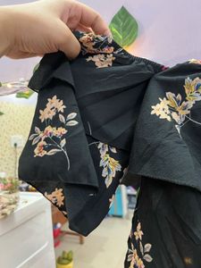 Black Floral Off Shoulder Top