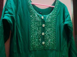 Green Embroidered Kurti