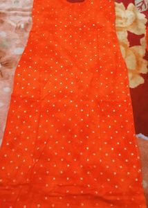 Orange Embroidered Kurta Set