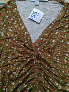 Floral Print Brown Crop Top