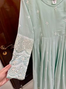 Embroidered Gown &amp; Dupatta Set 🩵
