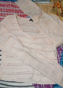 Peach Lace Long Sleeve Top