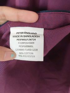 Peter England Slim Fit Formal Shirt - Burgundy