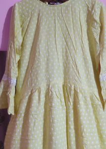 Yellow Embroidered Ethnic Gown