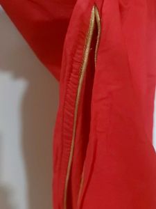 Red Coloured Cotton Kurta With Koti