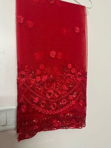 Embroidered red lehnga