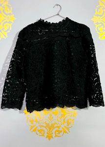 Black Net Party Wear Top