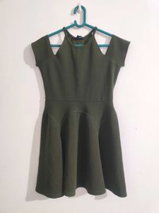 Veni Vidi Vici Fit And Flare Olive Dress