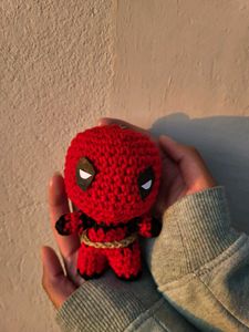 Crochet Deadpool Plushie Keychain