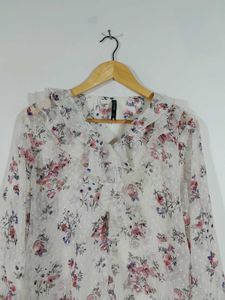 Off White Printed Top For Women's