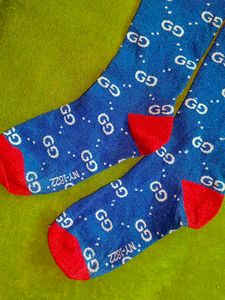 Blue Glitter GG Socks