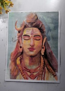 Watercolor Shiva Painting