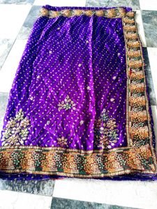 Purple Work Saree