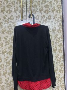 Chic Black Sweater w/ Scarf