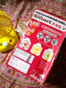 Mini Smart Fan Portable Ac Led Light Rechargeable