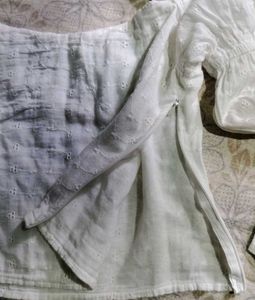 White Eyelet Top