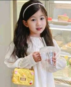 Cute Kids Pearl Handle Sling Bag with Cartoon &amp; Fl