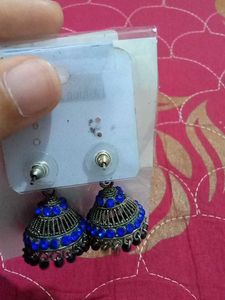 Blue Jhumka Earrings