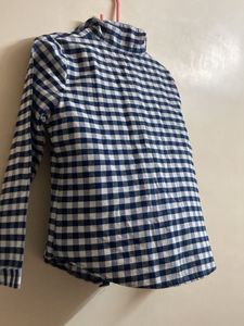 blue And White Checked Shirt