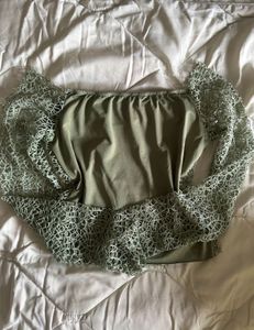 Sage Green Crochet Top